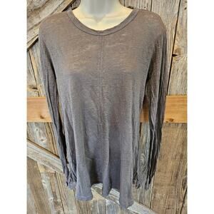 Wilt size XS 100% linen green semi see through long sleeve top *TEAR* minimalist